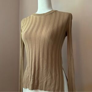 H&M Divided Ribbed Long Sleeve Top